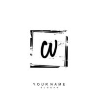 Initial CV Monogram with Grunge Template Design vector