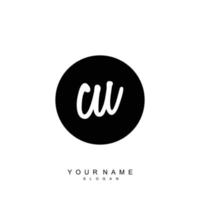 Initial CU Monogram with Grunge Template Design vector