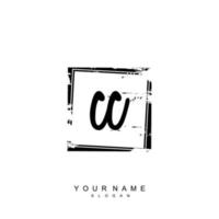 Initial CC Monogram with Grunge Template Design vector