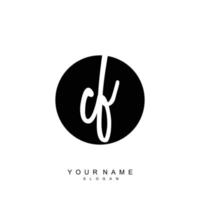 Initial CF Monogram with Grunge Template Design vector