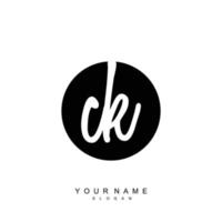 Initial CK Monogram with Grunge Template Design vector