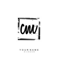 Initial CM Monogram with Grunge Template Design vector