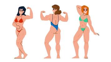 muscle woman vector