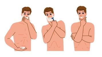 man shaving vector