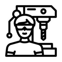 fabricación ingeniero tecnología línea icono vector ilustración