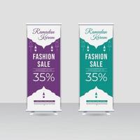 Ramadan kareem fashion sale roll up banner template design vector