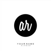 Initial AR Monogram with Grunge Template Design vector