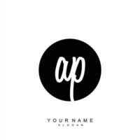 Initial AP Monogram with Grunge Template Design vector