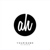 Initial AH Monogram with Grunge Template Design vector