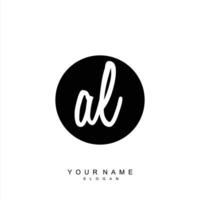 Initial AL Monogram with Grunge Template Design vector