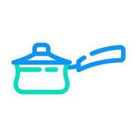 ceramic saucepan kitchen cookware color icon vector illustration