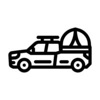 car tourist tent vacation line icon vector illustration