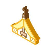 canvas tent vacation isometric icon vector illustration