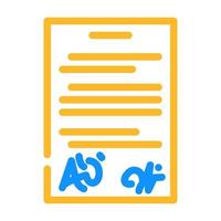 contract paper document color icon vector illustration