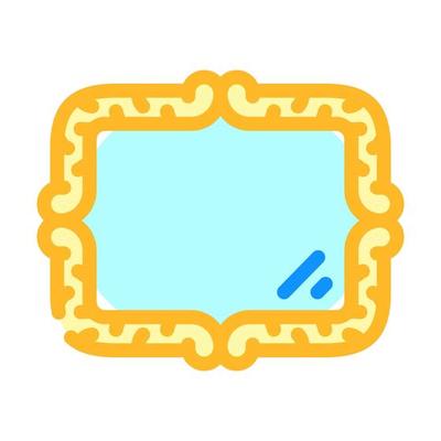 mirror living room color icon vector illustration