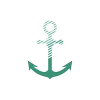 A green anchor with a white stripe vector