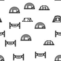 tent equipment tourism vector seamless pattern