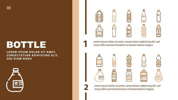 bottle plastic water drink landing header vector