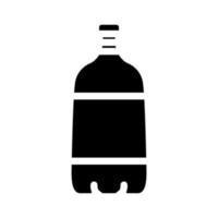 soda el plastico botella glifo icono vector ilustración