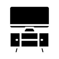 media stand living room glyph icon vector illustration