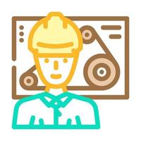 mechanical engineer worker color icon vector illustration