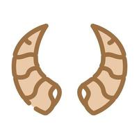 goat horn animal color icon vector illustration