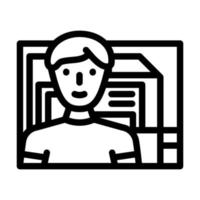 computer engineer worker line icon vector illustration