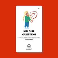 kid girl question vector