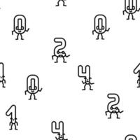 number character cute vector seamless pattern