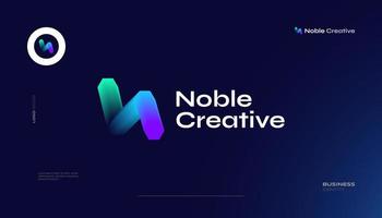 Bold and Vibrant Letter N Logo Design with Colorful Gradient Concept. N Logo with Blend Style vector