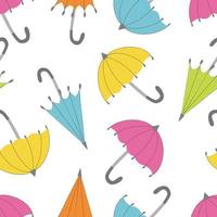 vector illustration seamless pattern of multicolored retro umbrellas-sm