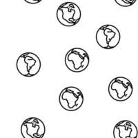 earth world globe planet vector seamless pattern