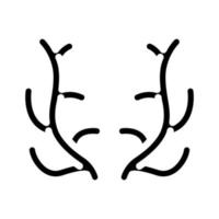 reindeer horn animal glyph icon vector illustration