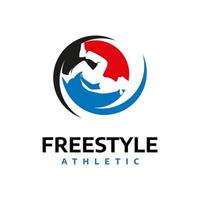 parkour freestyle athletic icon logo vector design