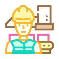 industrial ingeniero trabajador color icono vector ilustración