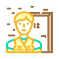 apartment maintenance technician repair worker color icon vector illustration