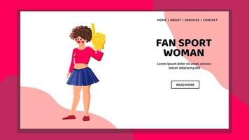 fan sport woman vector