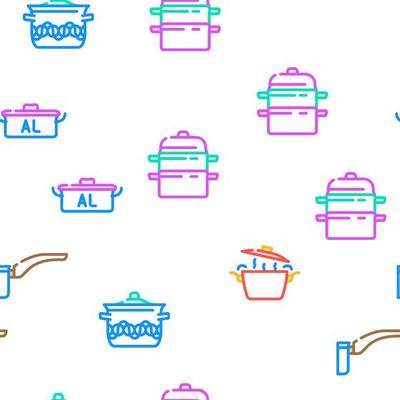 Libro para colorear de utensilios de cocina. ilustración de vector para  niños - conjunto de iconos de equipo de cocina - sartén, taza, sartén,  tazón, tabla, etc.