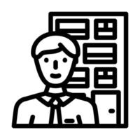 facilities manager repair worker line icon vector illustration