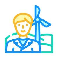 environmental engineer worker color icon vector illustration