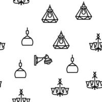 lamp ceiling light interior home vector seamless pattern
