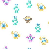 monster cute character vector seamless pattern