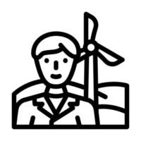environmental engineer worker line icon vector illustration