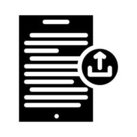 upload paper document glyph icon vector illustration