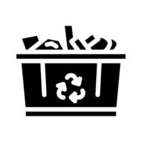 reciclar cobre glifo icono vector ilustración