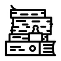 document paper stack line icon vector illustration