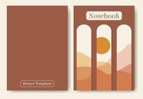 Architecture with arches notebook cover illustration. Modern aesthetic art. Background template for notebooks, books vector