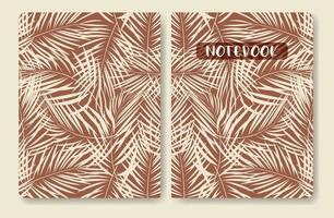 Abstract art nature palm leaves background template for notebook. Modern art style creative trendy vector illustrations