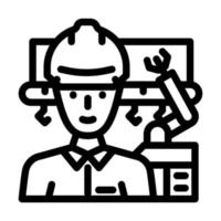 industrial ingeniero línea icono vector ilustración