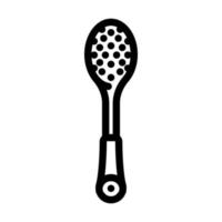 slotted spoon kitchen cookware line icon vector illustration